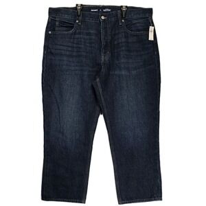 Old Navy High Rise Slouchy Straight Crop Jeans 16 NWT Dark Wash Denim Button Fly